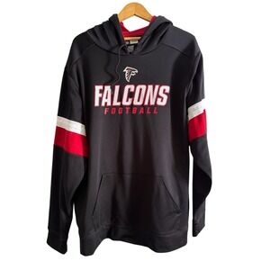 NFL Team Apparel Atlanta Falcons Mens 2XL Hoodie Black Red Football Pullover